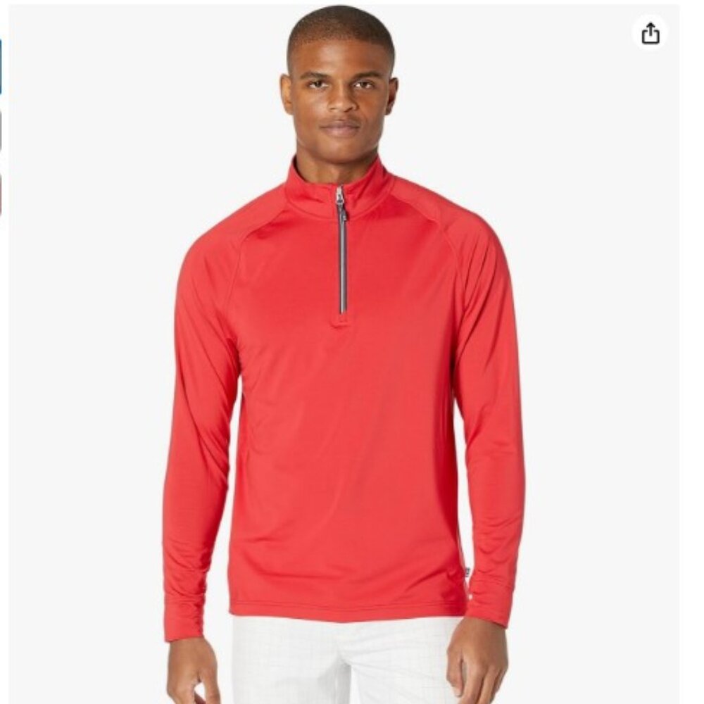 Cutter & Buck Adapt Eco Quarter Zip Pullover in Red - Mens XL